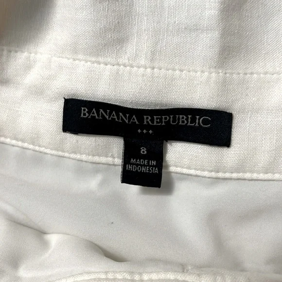 🌷Banana Republic Oversized Pocket Paper Bag Cream Midi A-Line Skirt w/Ti… - Picture 11 of 13